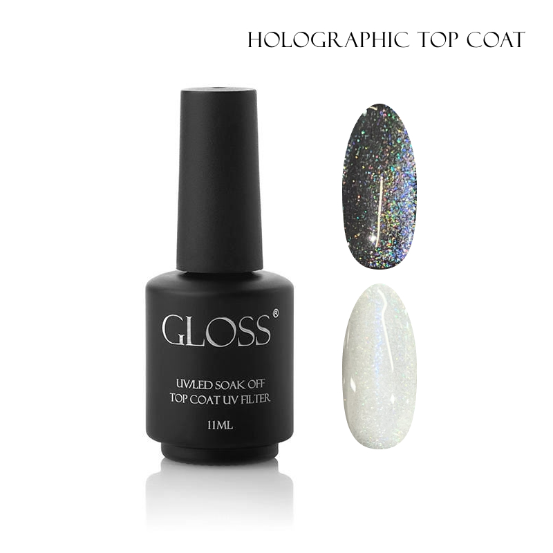 Top do paznokci GLOSS Holographic top coat, 11 ml